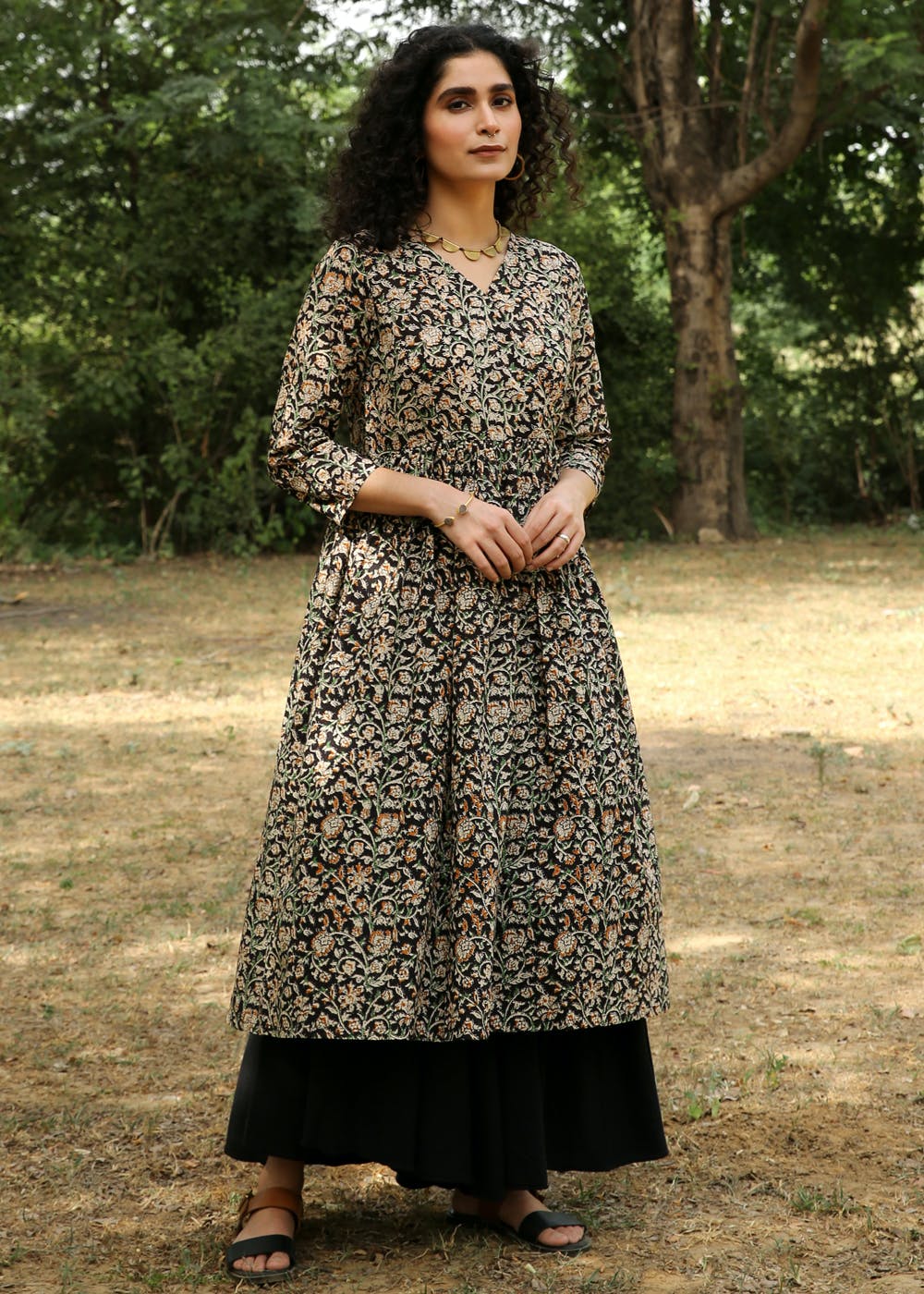 Kalamkari Patch Detail off-White Kurta 