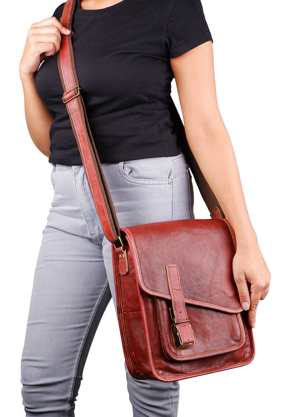 Real Leather Cross Body Bag
