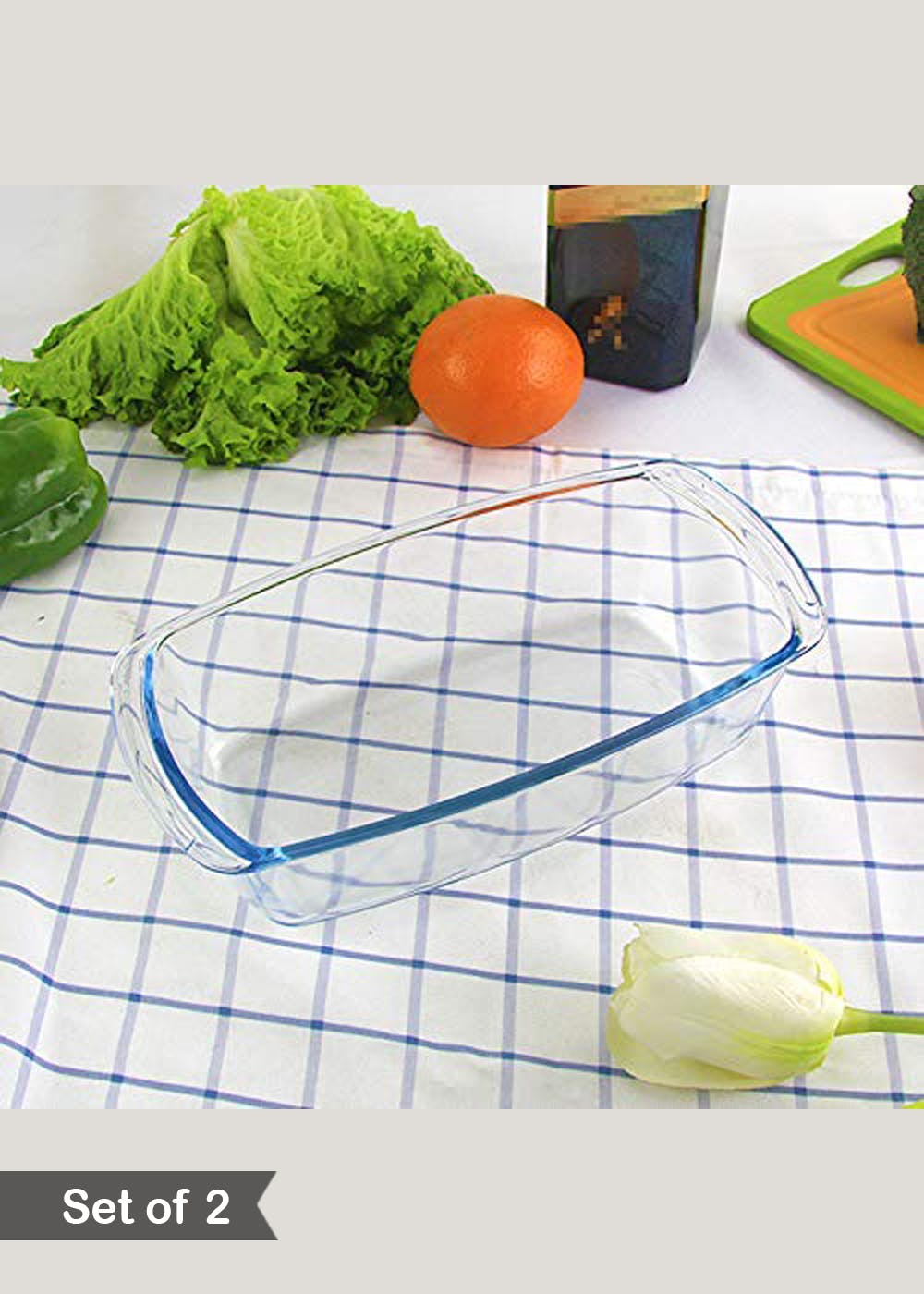 Get Borosilicate Glass Loaf Pan Baking Dish Microwave Oven Safe, 1800