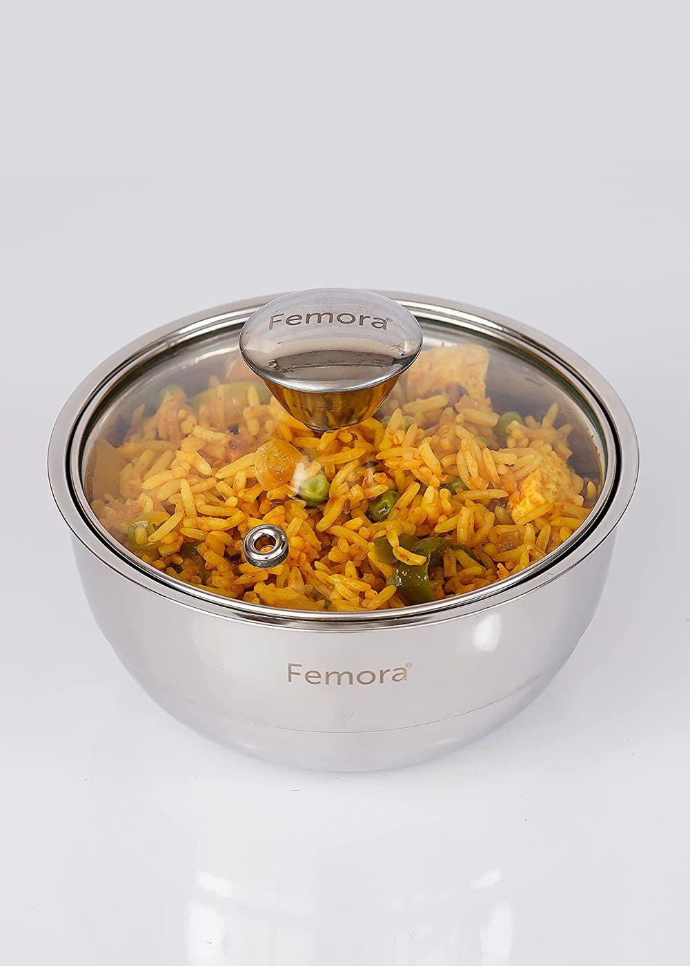 Get Stainless Steel Insulated Curry Serving Bowl with Lid (1500 ml