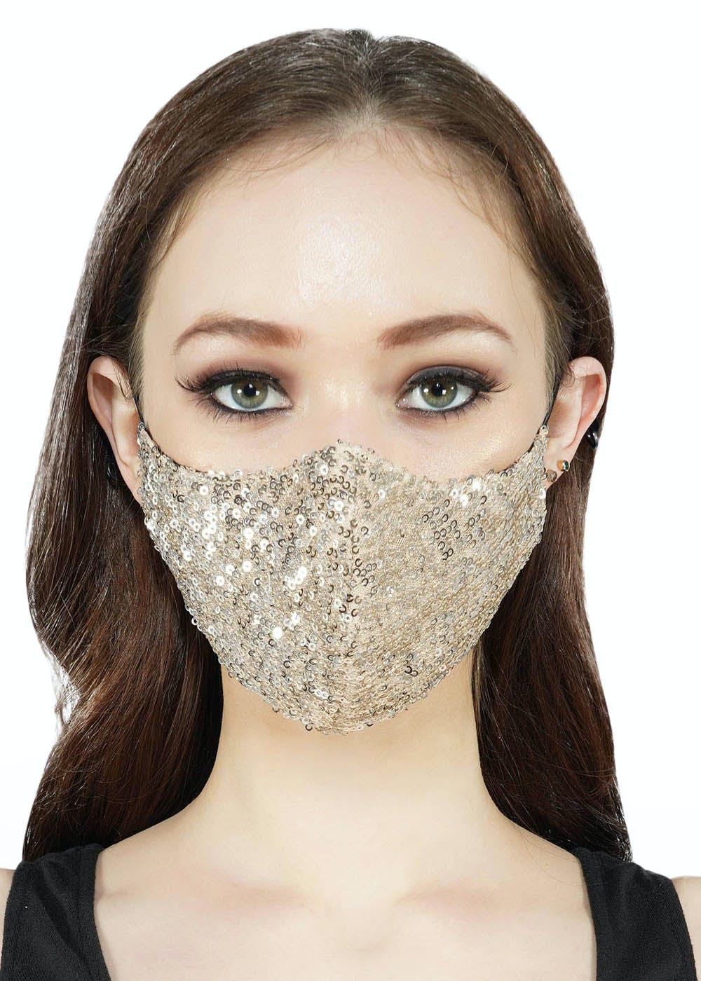Get Gold Sequins Tulle Mask at ₹ 390 LBB Shop
