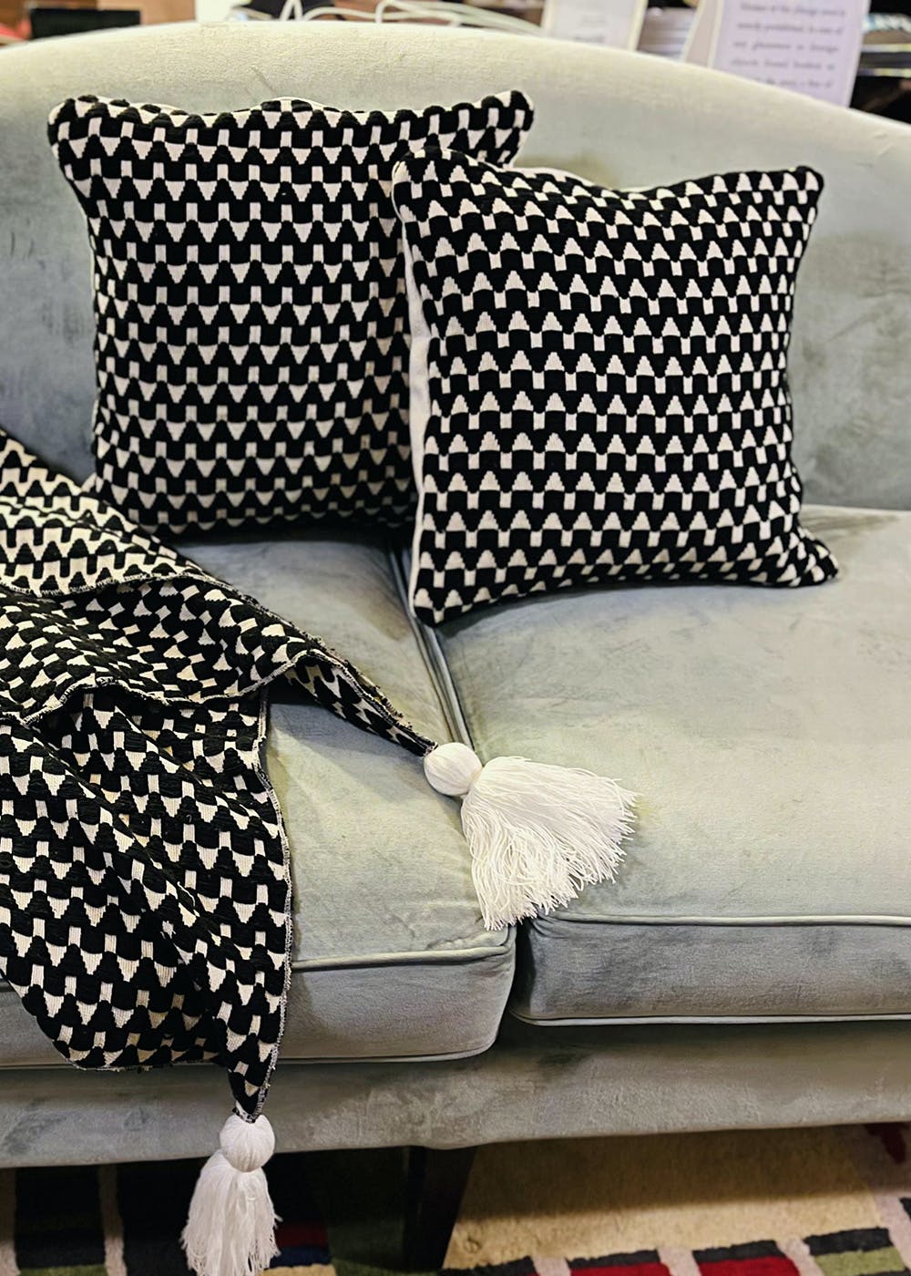Black And White Cushion - (Set Of 2)
