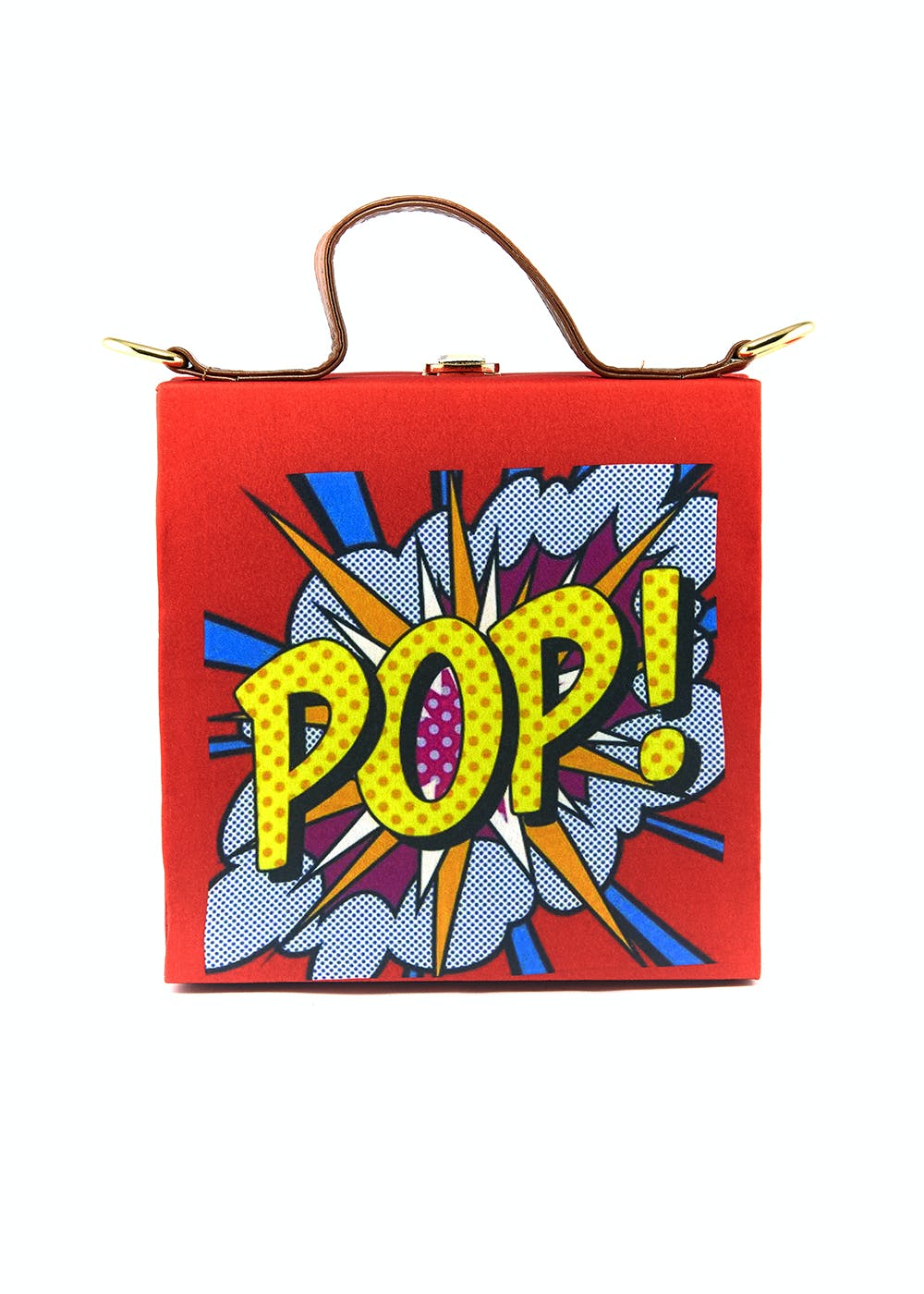 "Pop!!" Graphic Orange Box Bag
