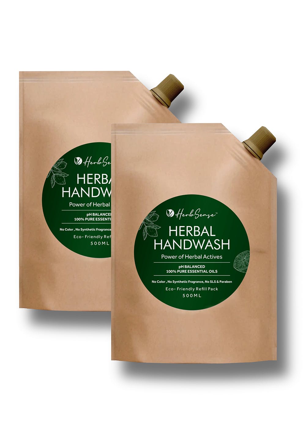 Herbal Handwash - Eco Friendly Refill Pack - Pack of 2 (500ml Each)
