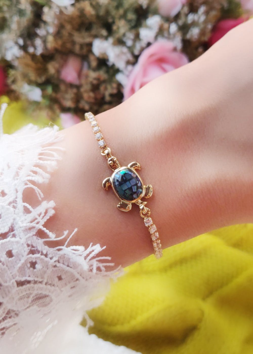 Lucky Little Turtle Charm Bracelet