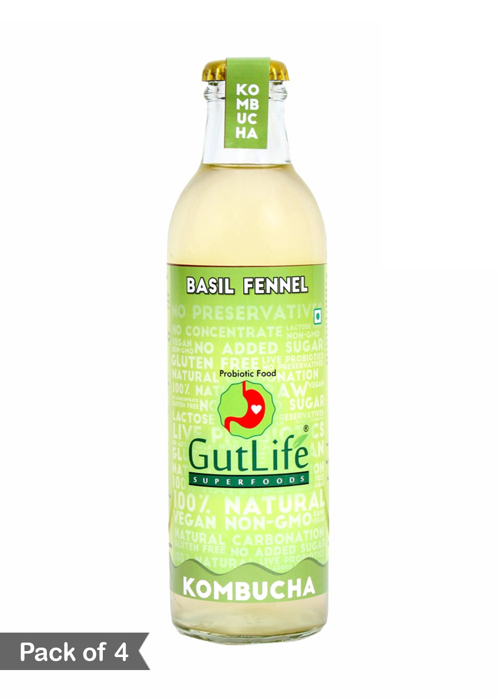 Get Basil Fennel Kombucha Pack of 4 at ₹ 600 LBB Shop