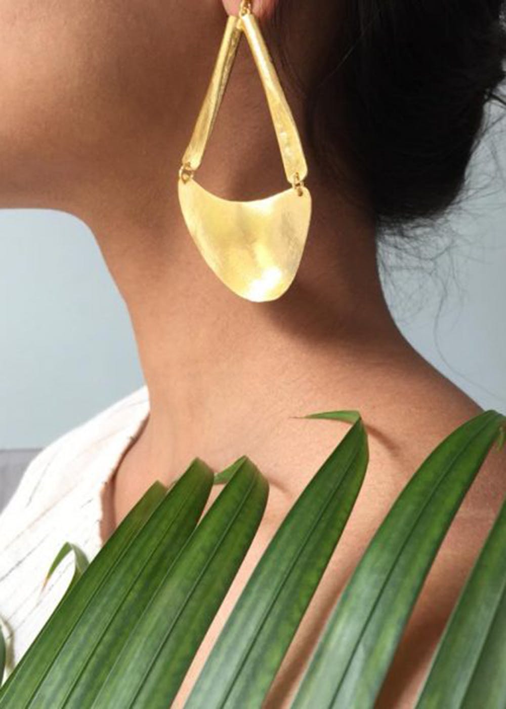 Two Layered Gold Geometric Earrings