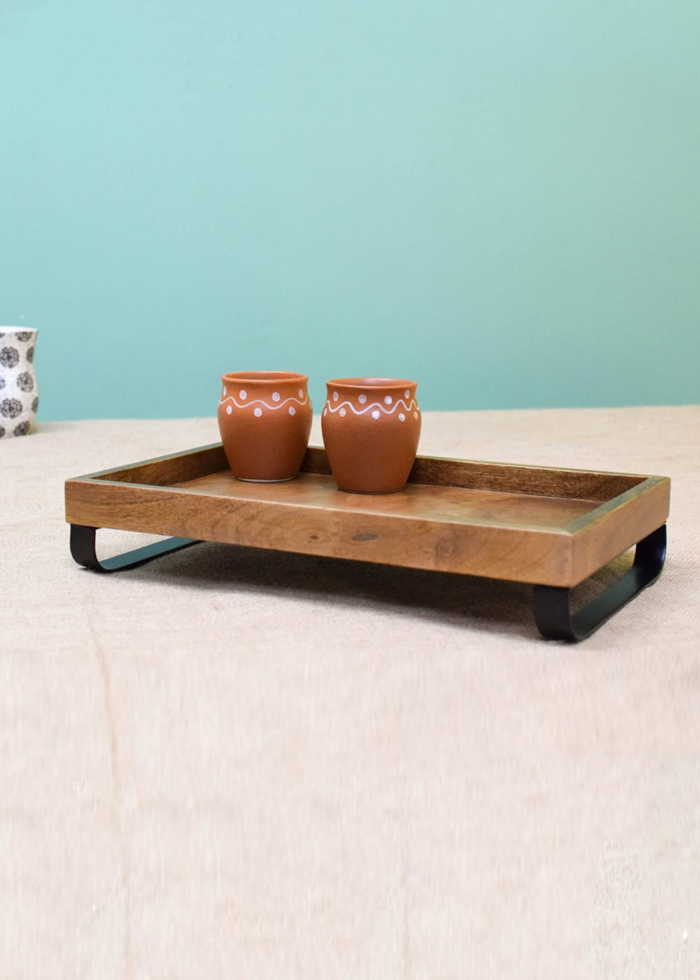 Get Serving Tray with Metal Stand at ₹ 1119 LBB Shop