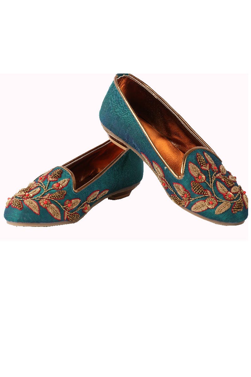 teal loafers