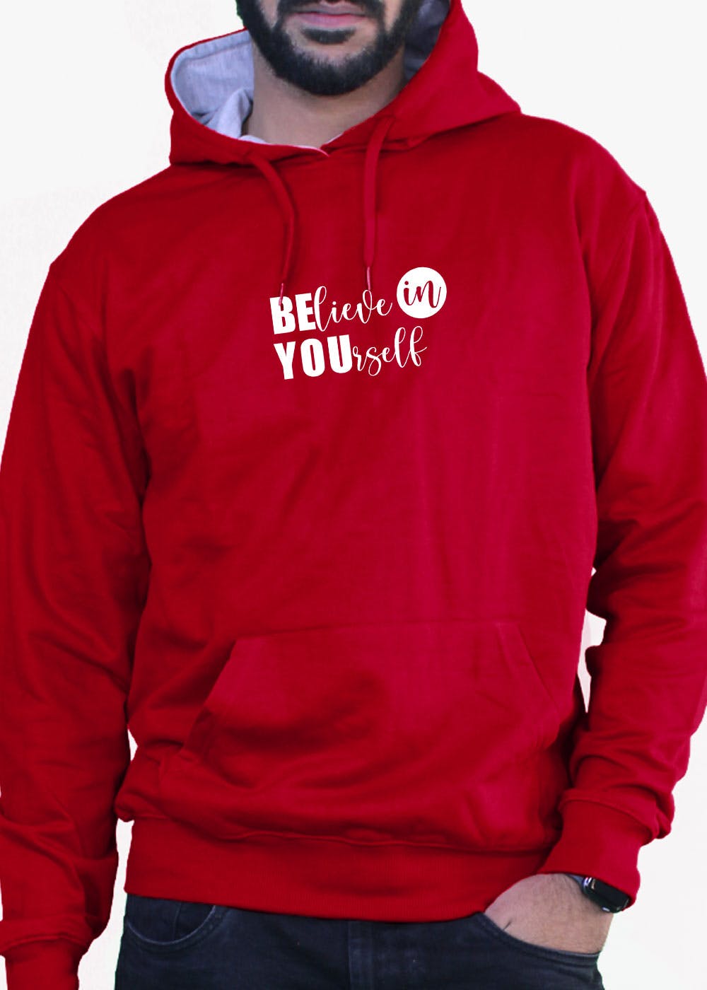 Get Believe In Yourself Red Hoodie at ₹ 899 | LBB Shop