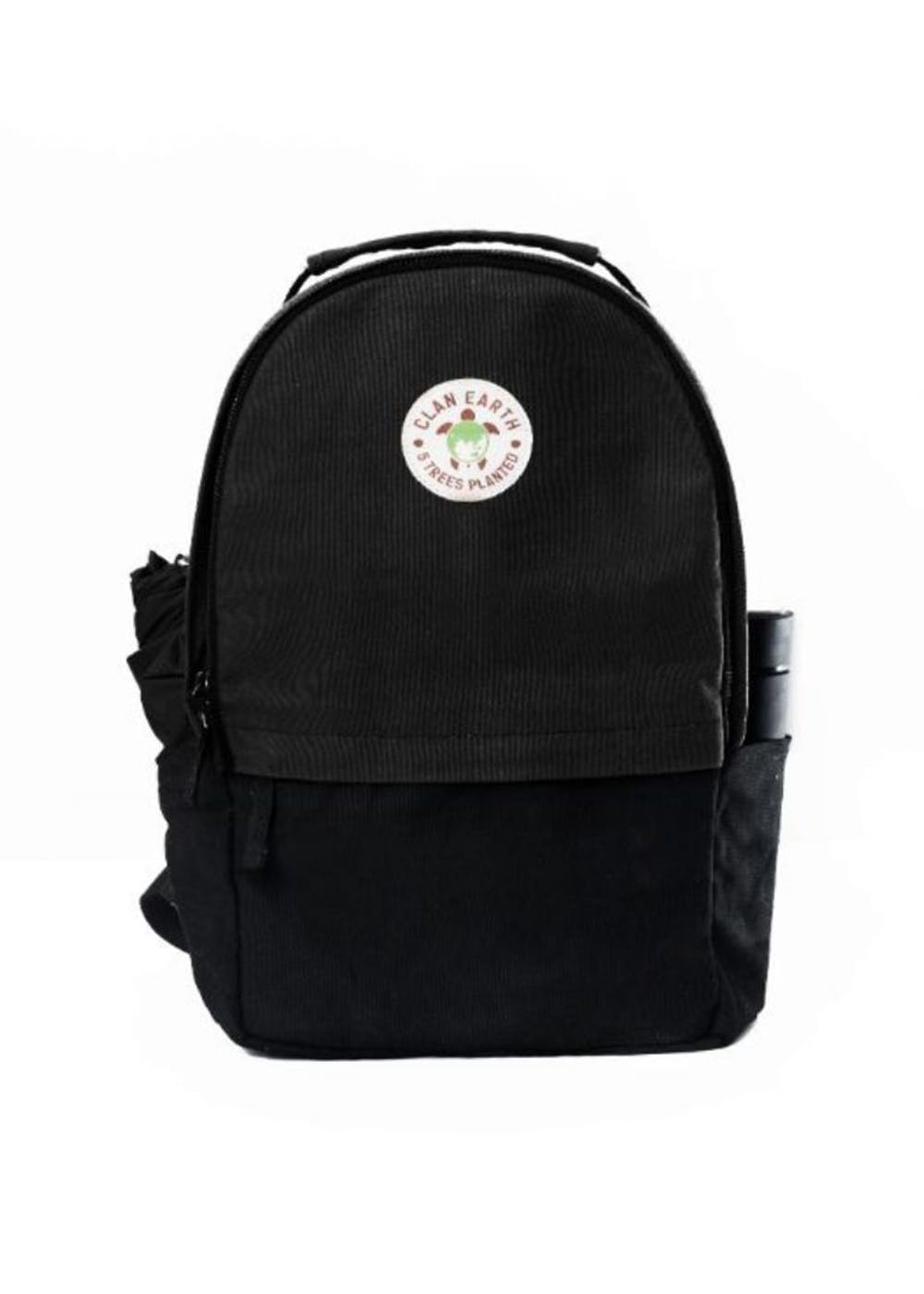 Front Pocket Detail Charcoal Black Solid Backpack