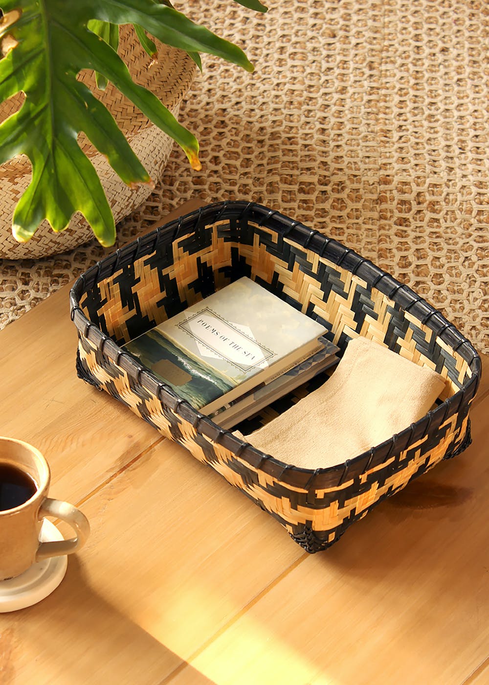 Get Narkat Cane Basket BlackNatural at ₹ 2124 LBB Shop