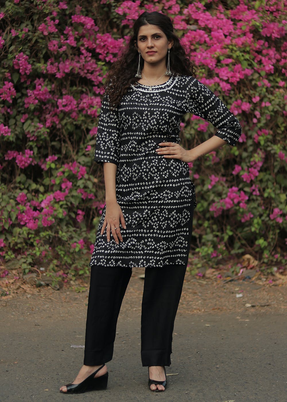 Bandhej Printed Kurta with Pants Set 