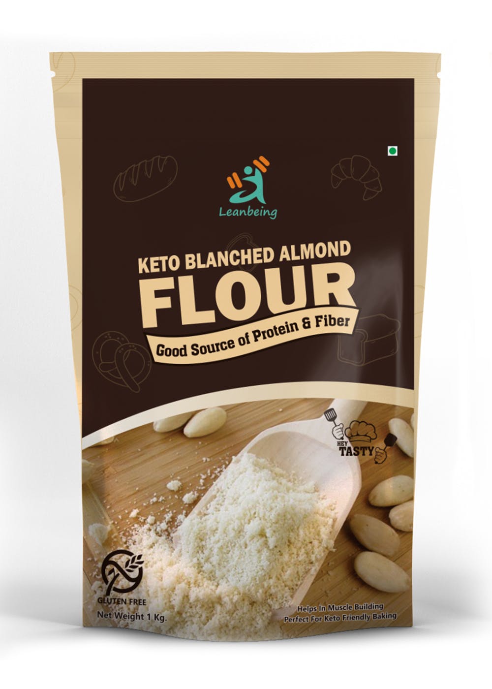 Keto Fine Natural Blanched Almond Flour, Badam Atta - 1 kg