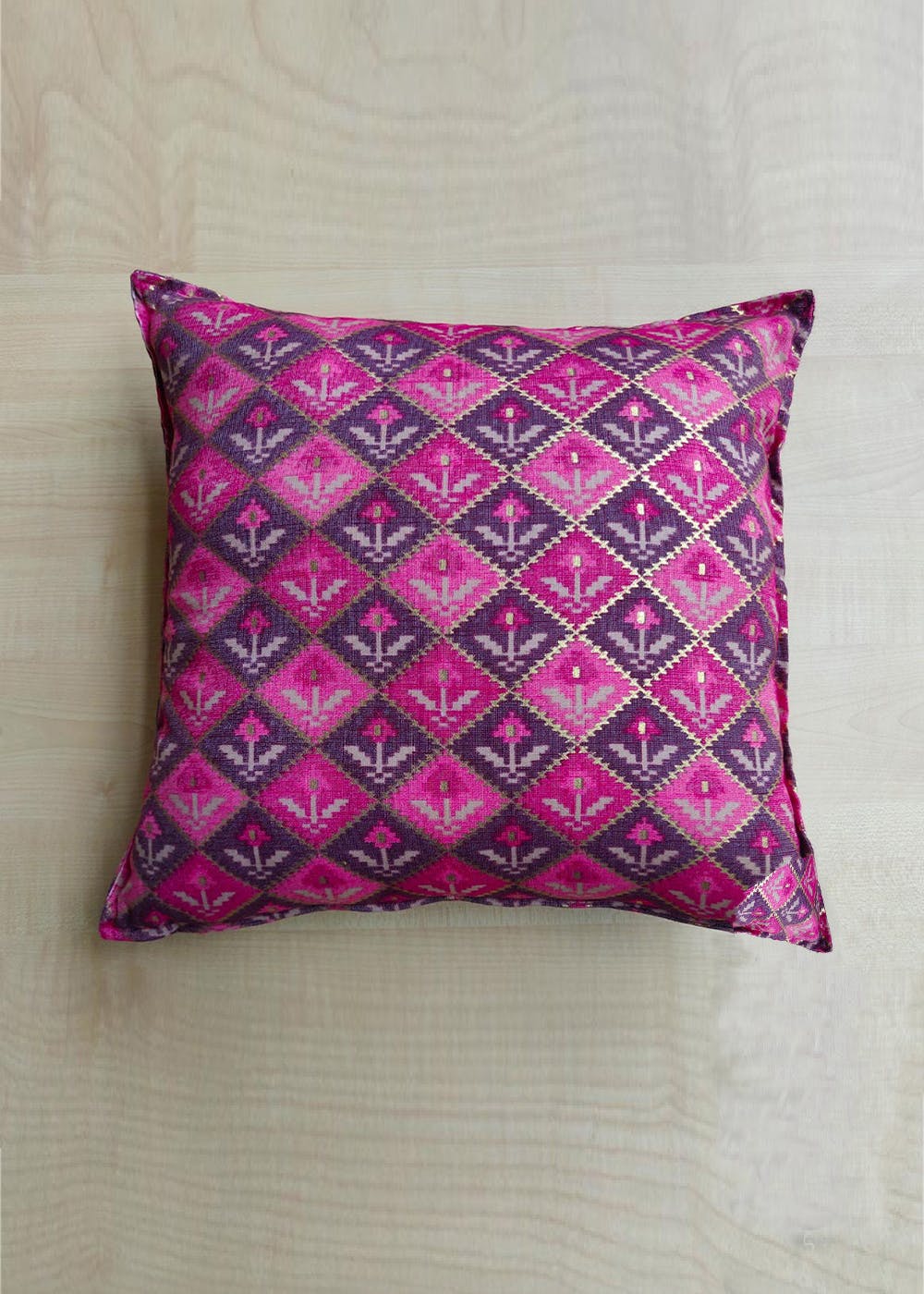 Patola Printed Cushion Cover - Pink