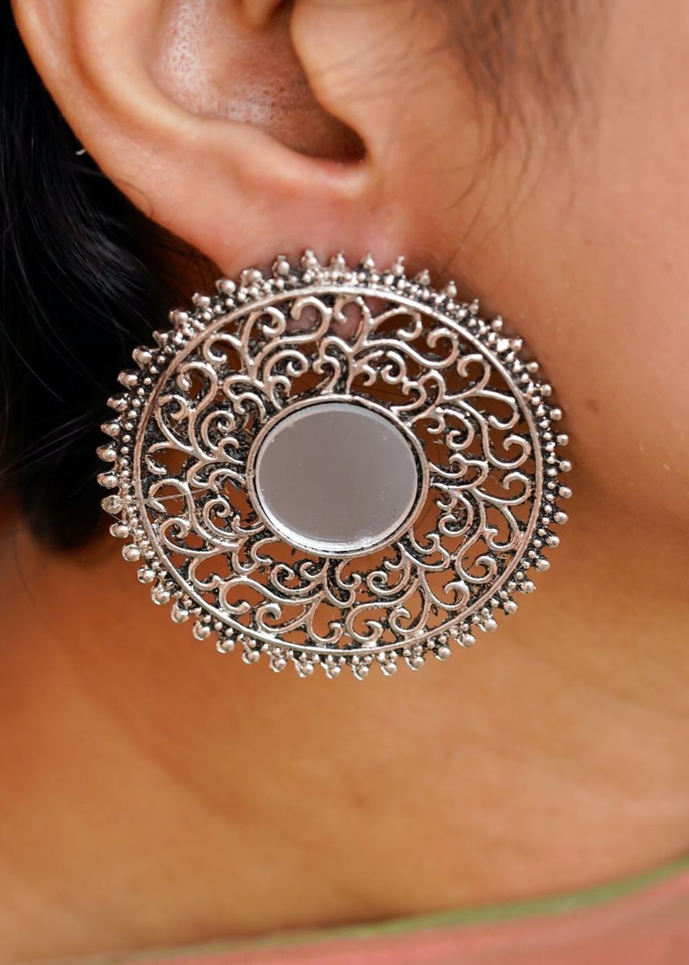 silver earrings