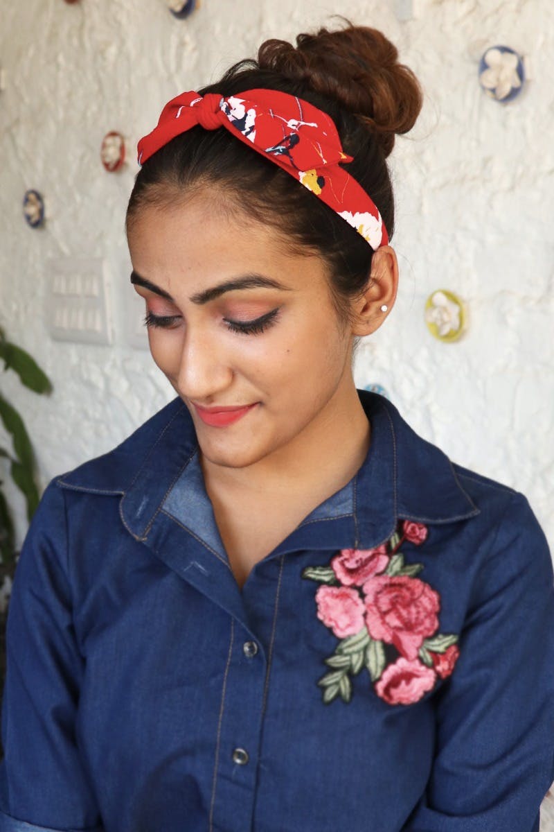 Bow Cut-Out Red Headband