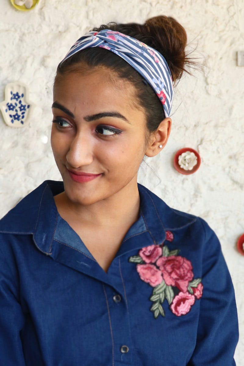 Floral Print & Stripes Headband