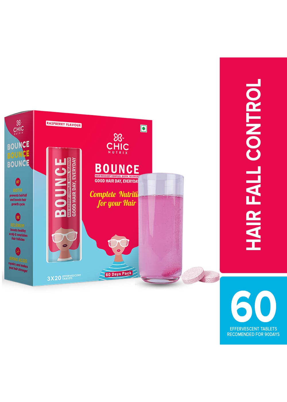 Bounce - Hair Recovery Effervescent Tablets (Raspberry Flavour)