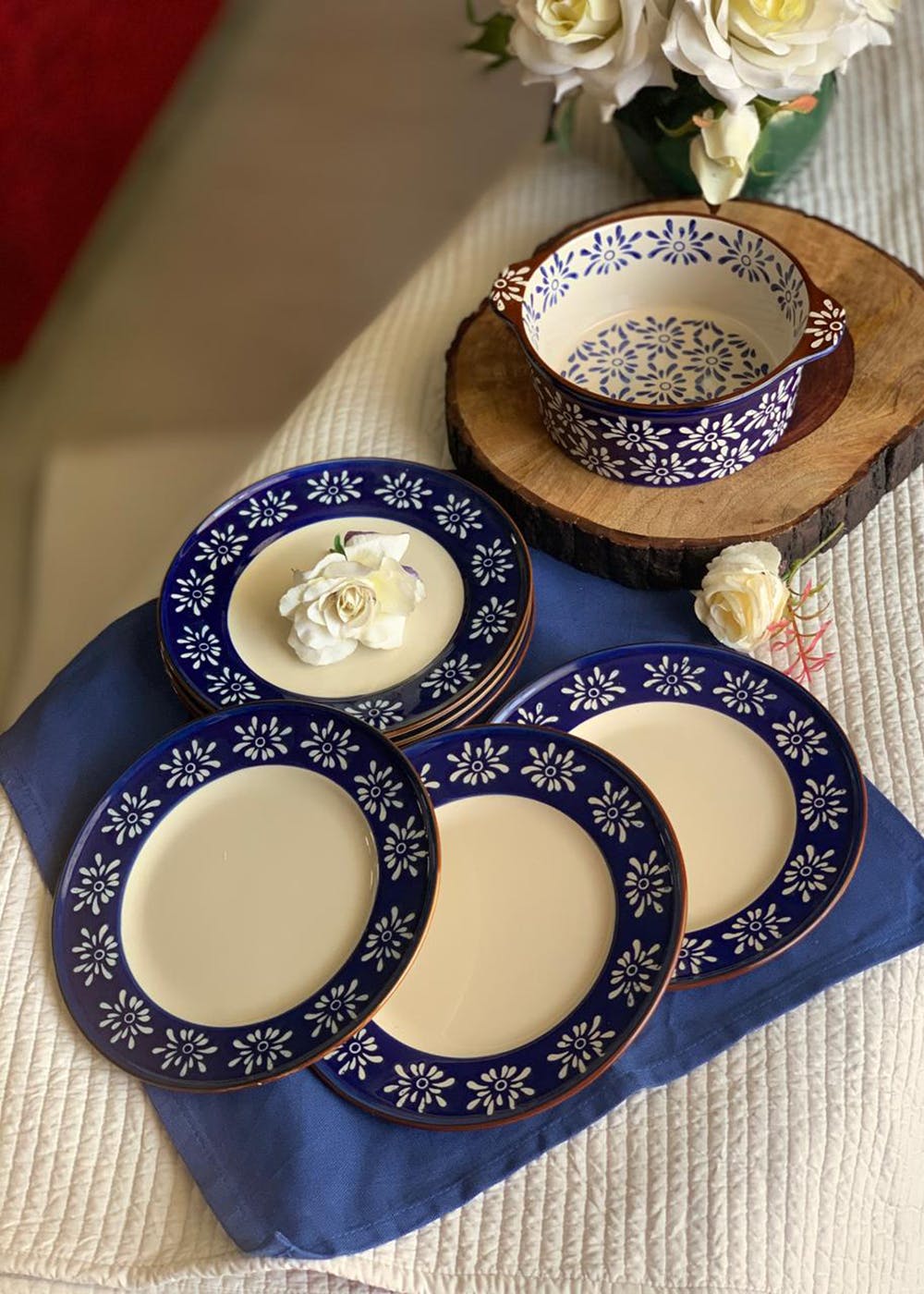 royal blue ceramic plates