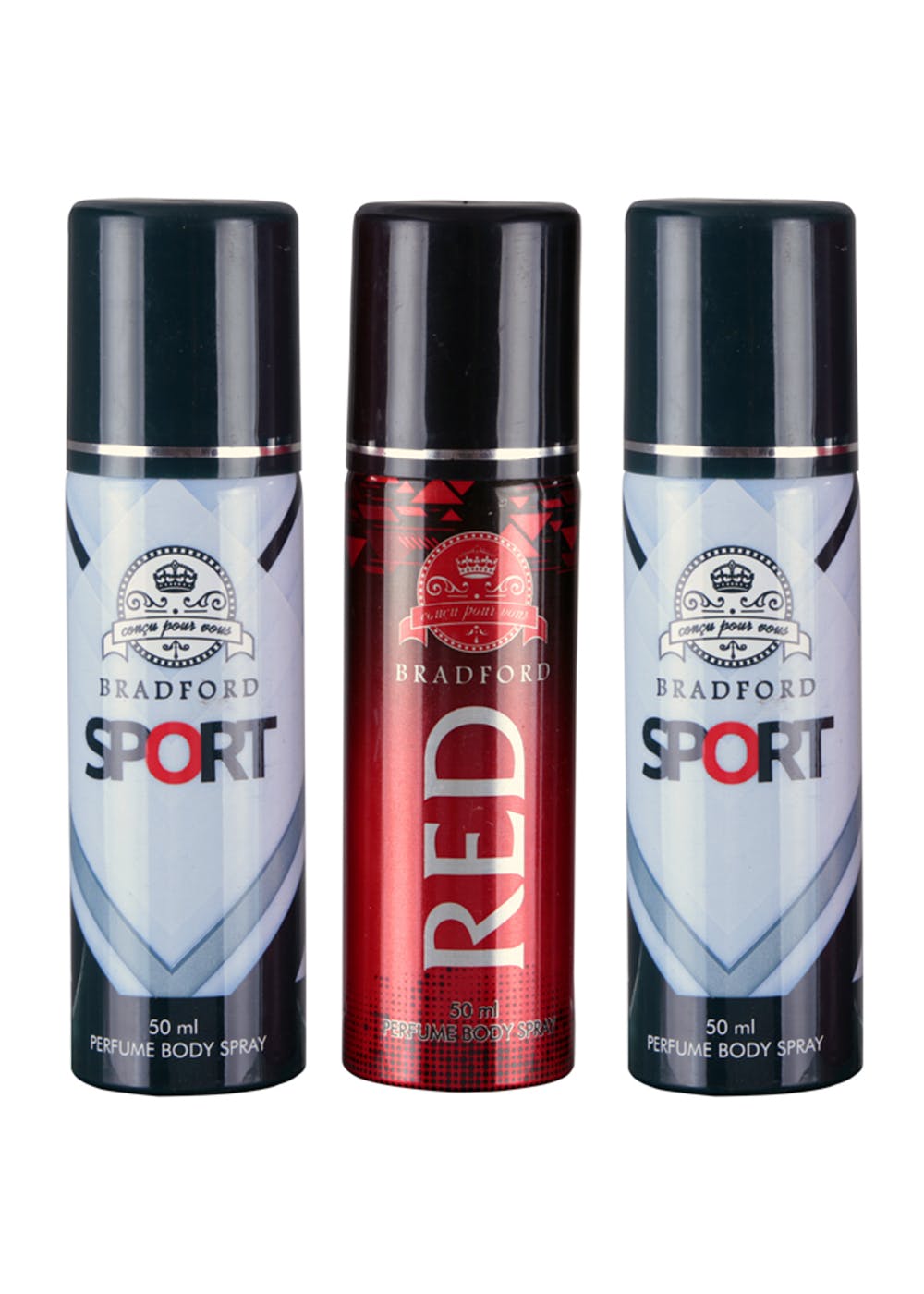 Get Bradford Sport(Set of 2), Red Perfume Body Spray For Men at ₹ 250