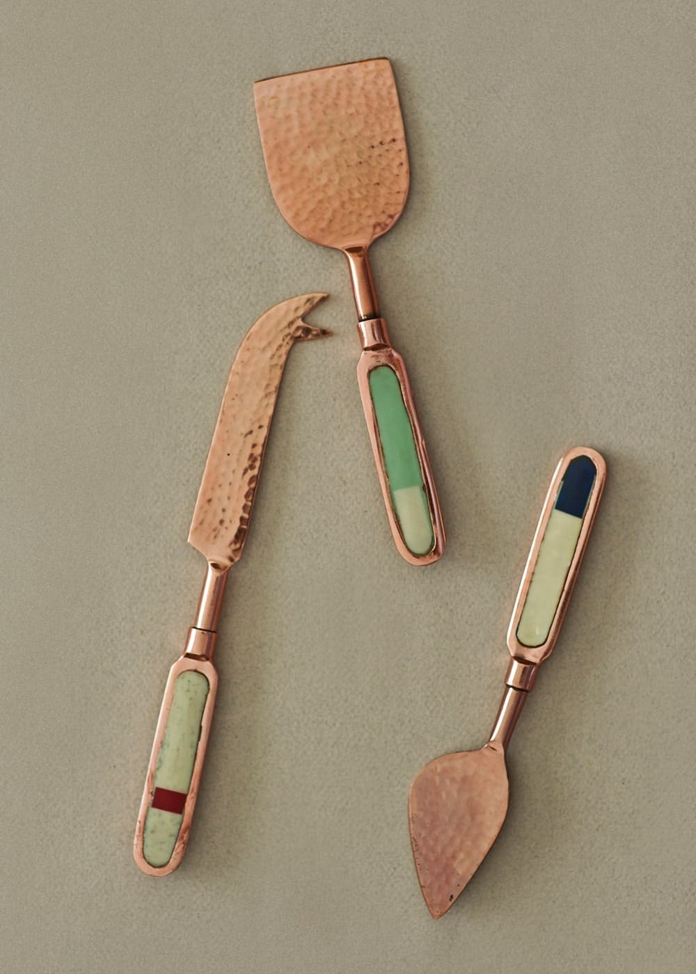 Set of 3 - Burnt Umber Cheese Knives -