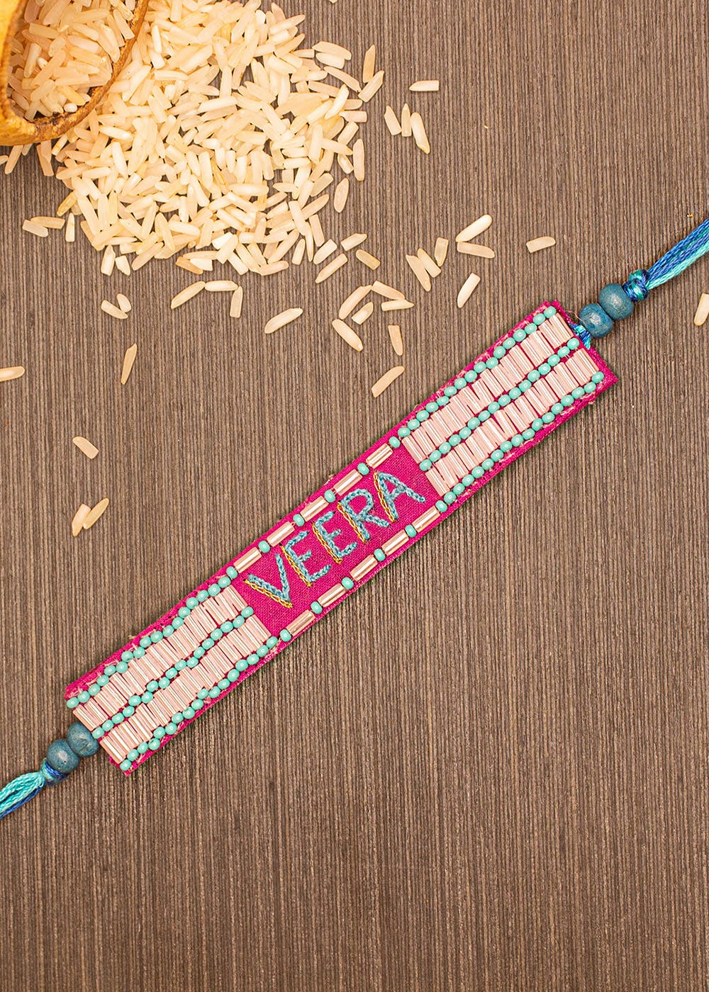 Hand Embroidered Thread Work Rakhi 03