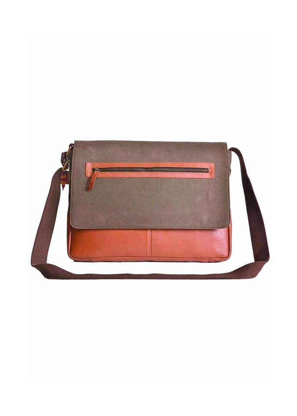 Canvas & Leather Laptop Bag