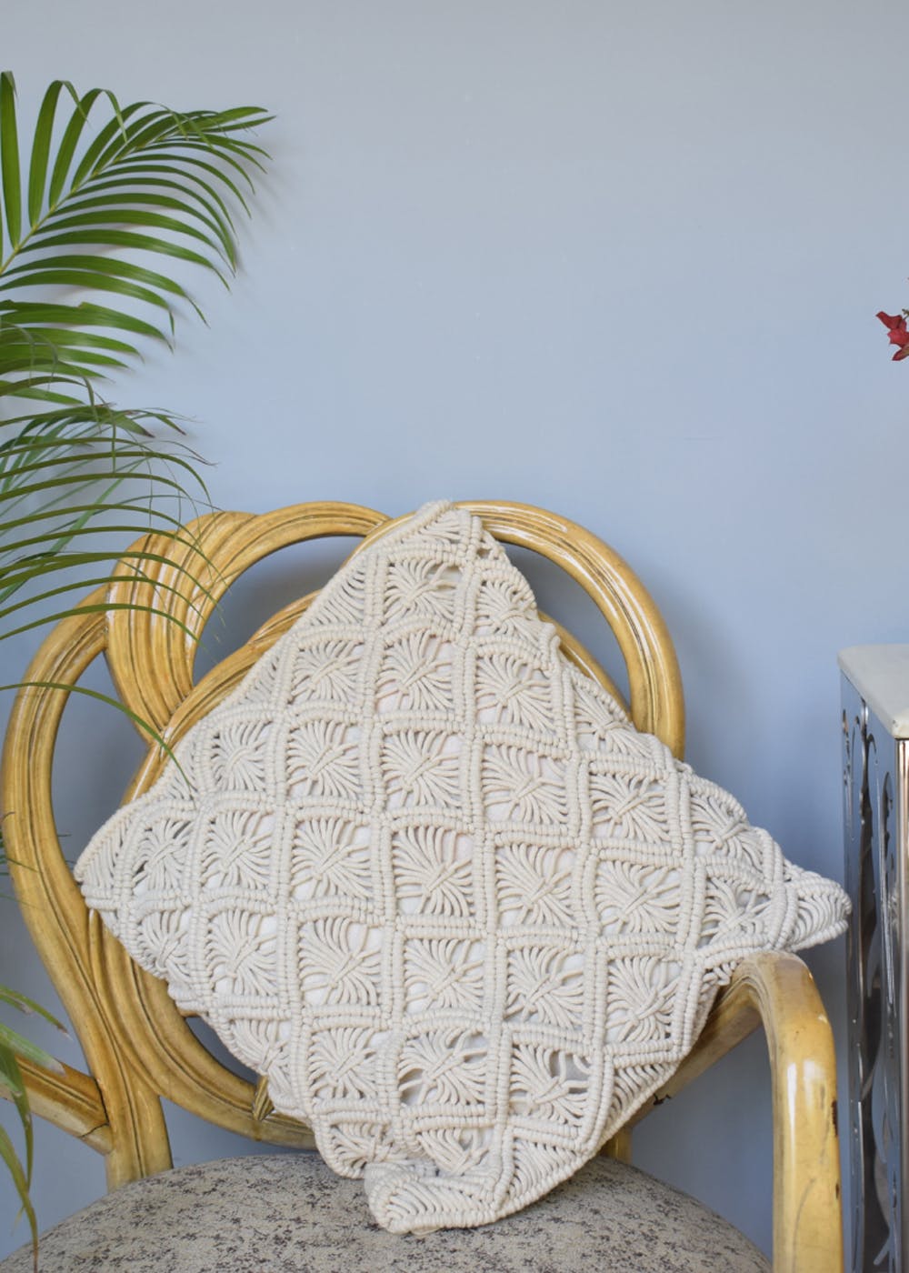 Floral Macrame Pattern Cushion Cover