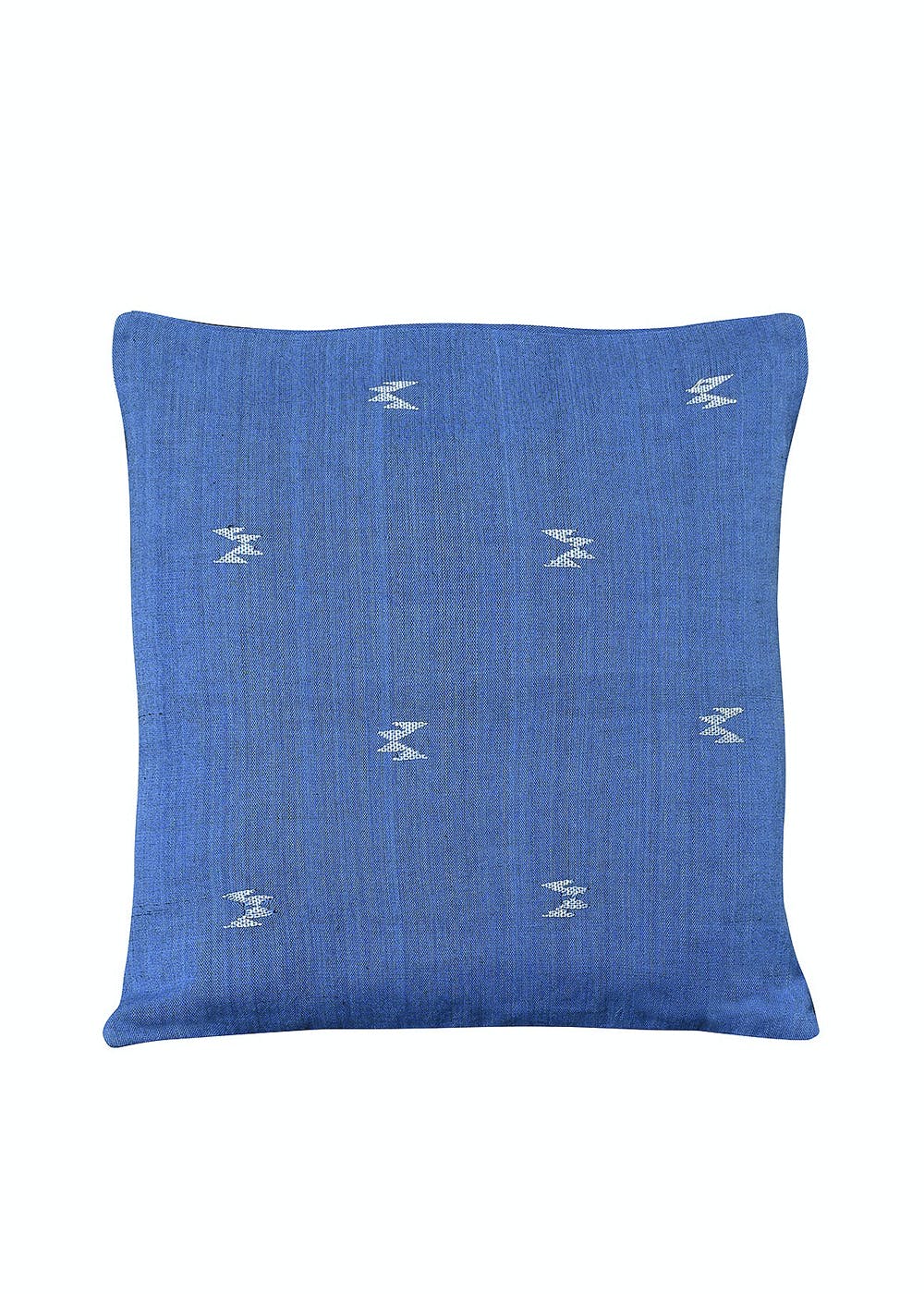 Get Blue White Cotton Handloom Jamdani Cushion Cover at ₹ 525 LBB Shop