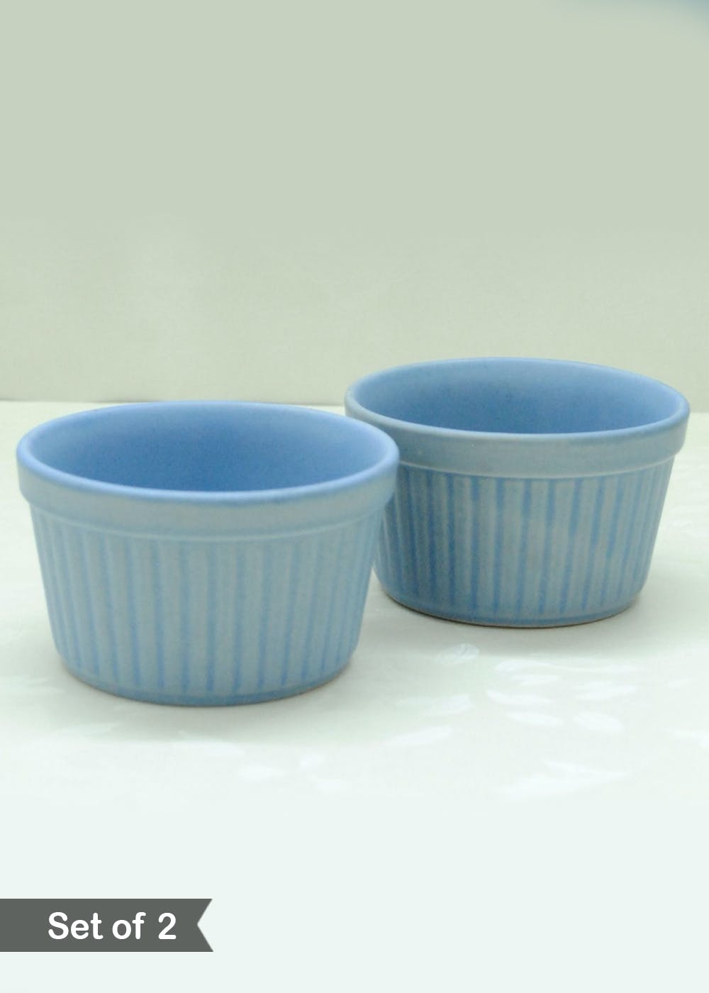 Get Azure Blue Ceramic Bowls Set of 2 at ₹ 399 LBB Shop