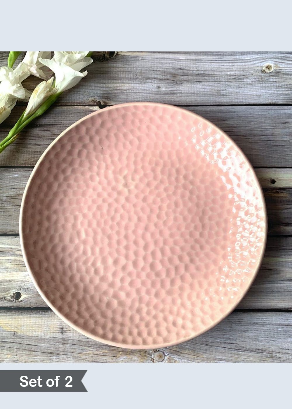 Get Pink Blue Full Dinner Plate Set of 2 at ₹ 1299 LBB Shop