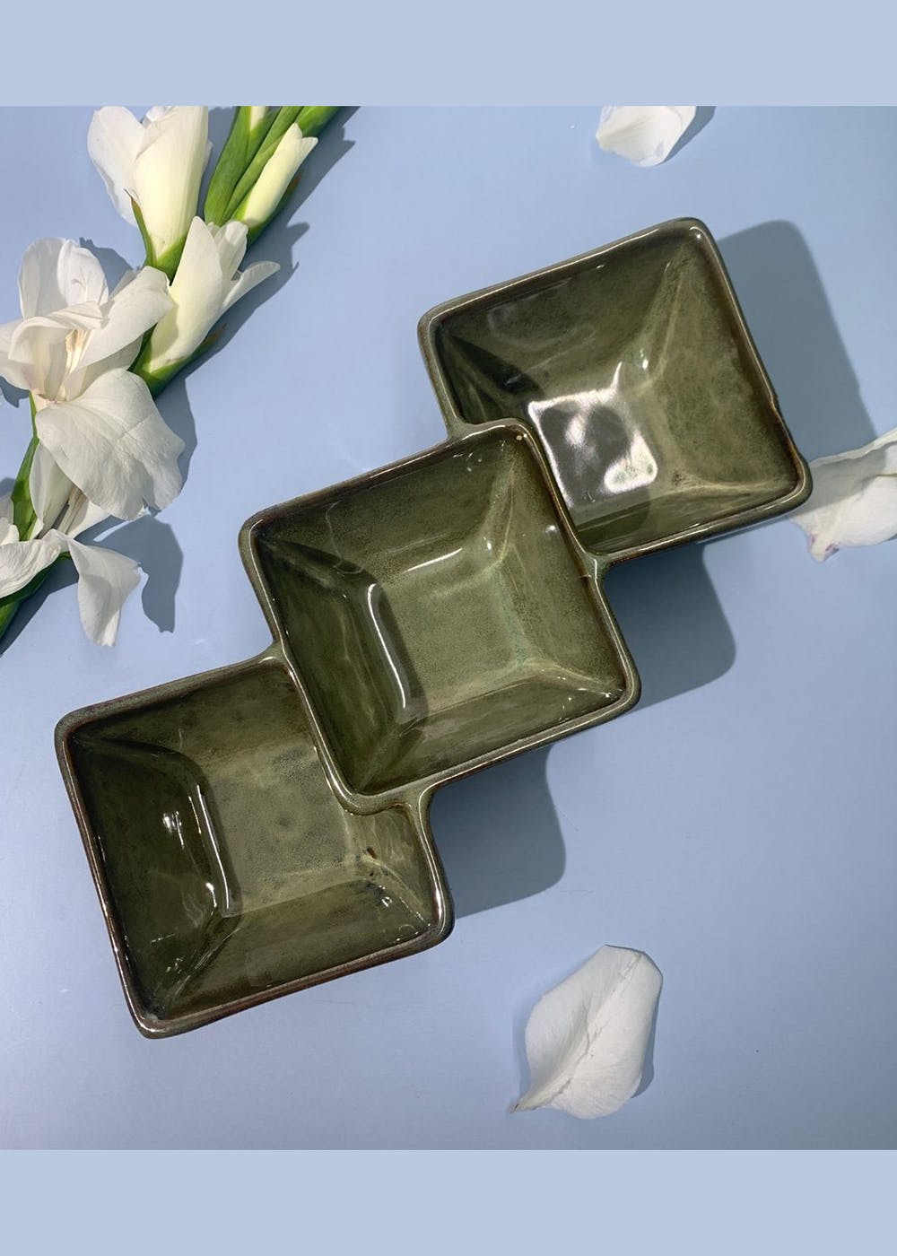 Get Olive Green Ceramic Platter at ₹ 1299 LBB Shop