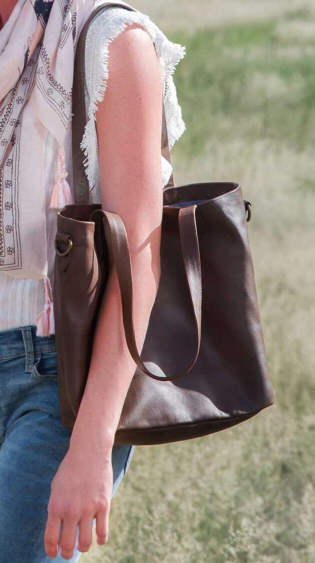 Leather Coffee Tote