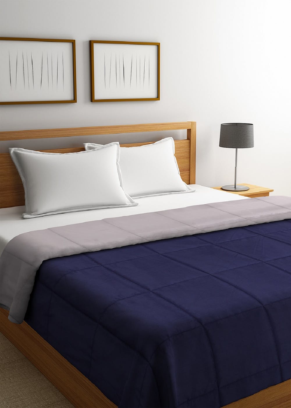 Solid Double Bed Reversible Heavy Winter Quilt Comforter