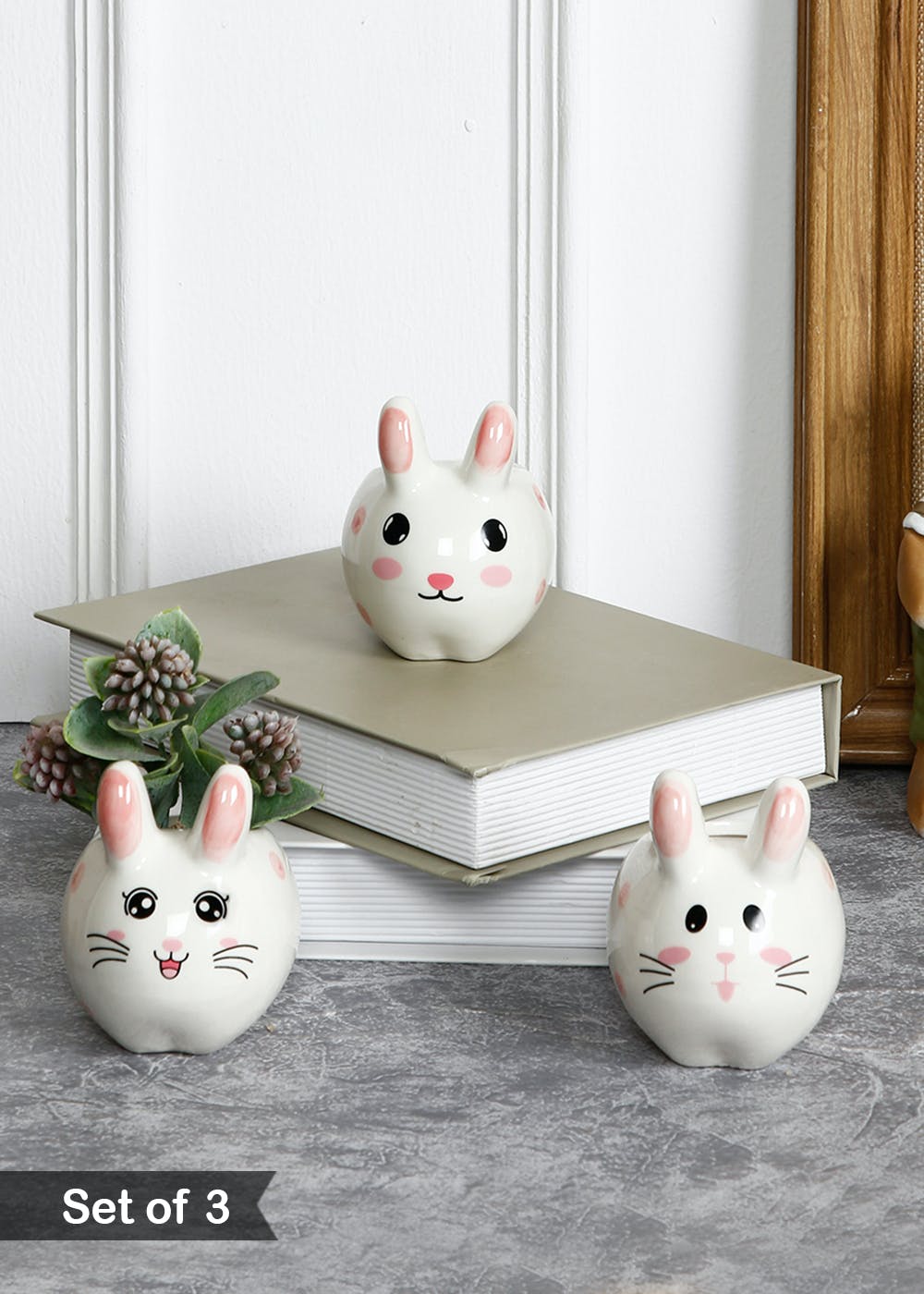 Get Rabbit Face Ceramic Planter - Set of 3 at ₹ 1249 | LBB Shop