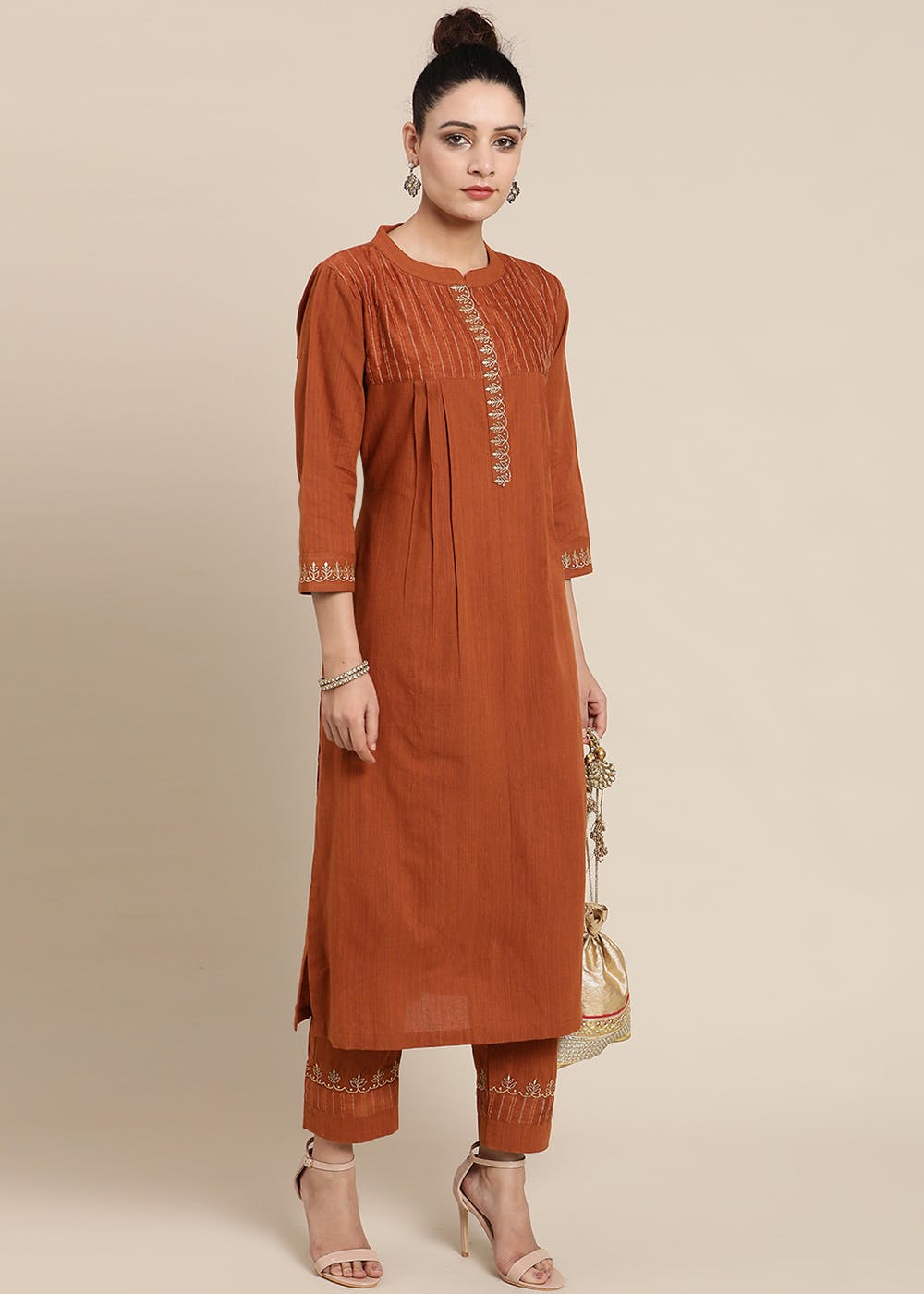 Pleated Kurta With Pant