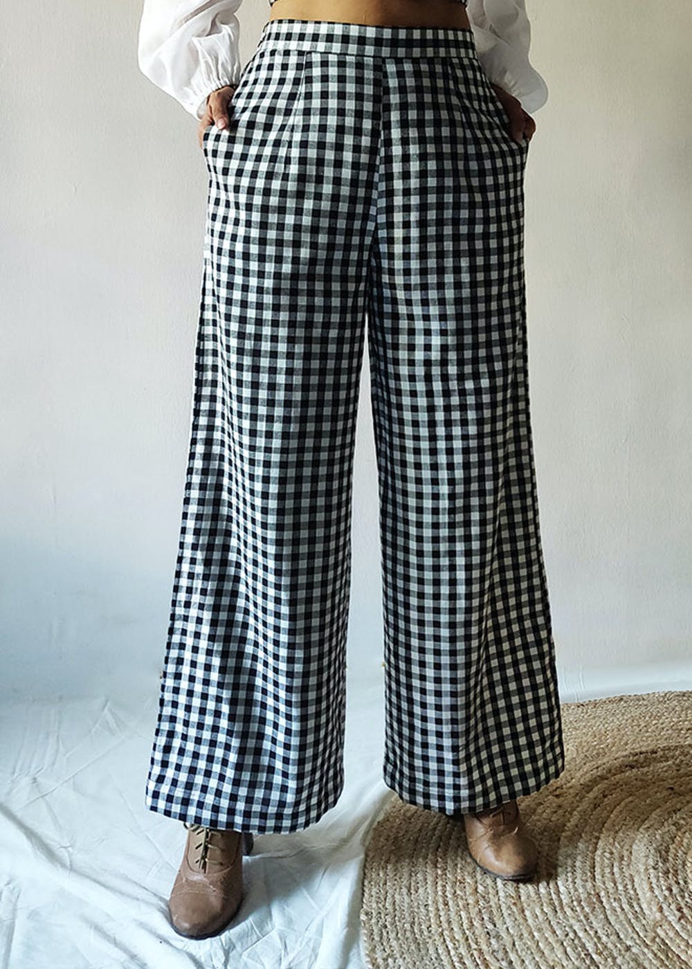 Buy online High Rise Checkered Palazzo from Skirts tapered pants  Palazzos  for Women by Tag 7 for 379 at 58 off  2023 Limeroadcom