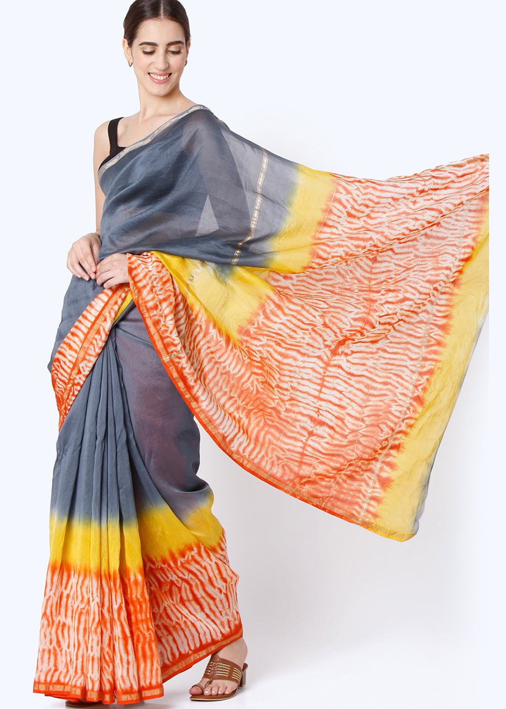 Get Chanderi Silk Potpourri Saree at ₹ 1800 LBB Shop