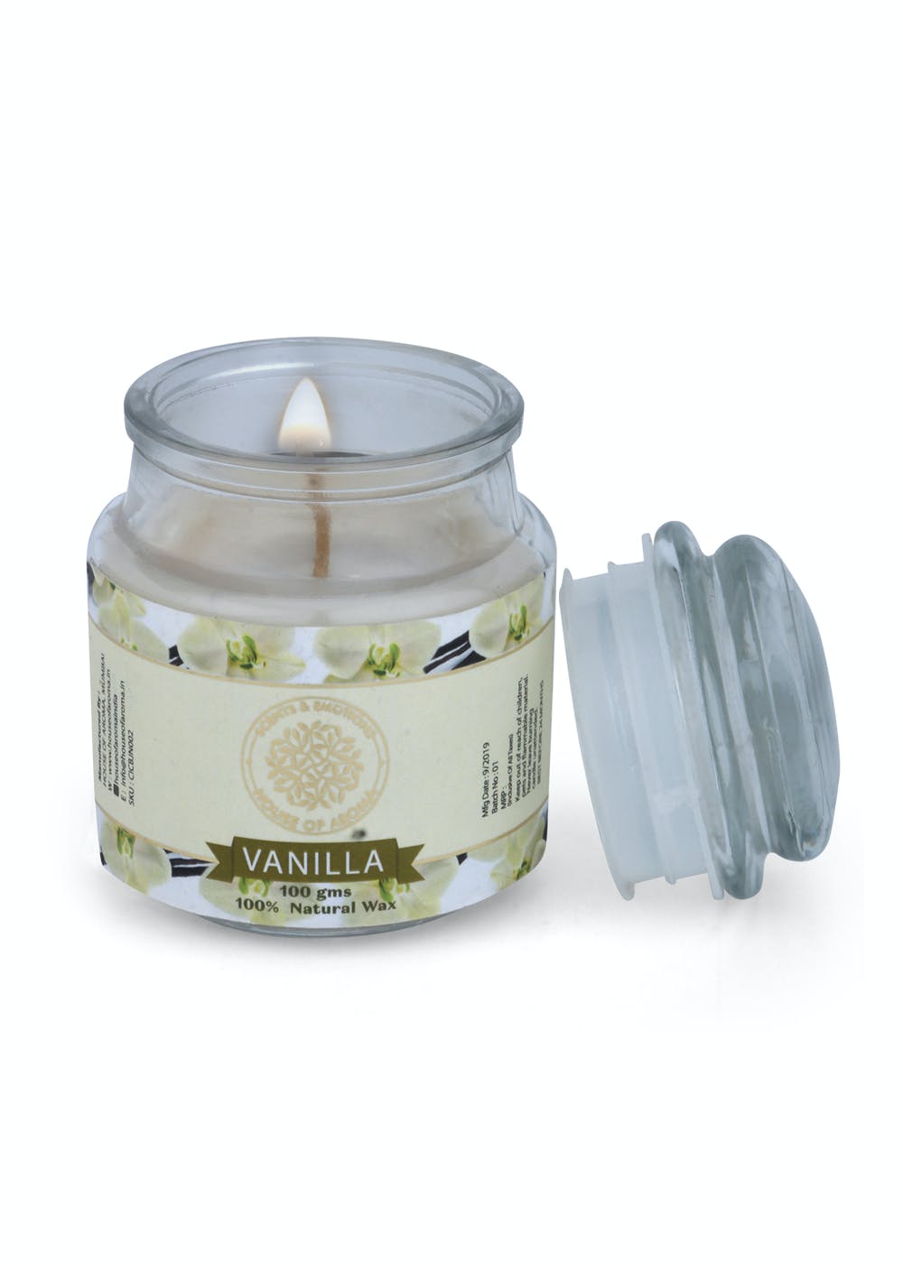 Natural Wax Vanilla Scented Candle Bell Jar