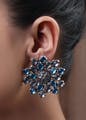 Ear,Earrings,Blue,Jewellery,Body jewelry,Fashion accessory,Chin,Organ,Neck,Body piercing