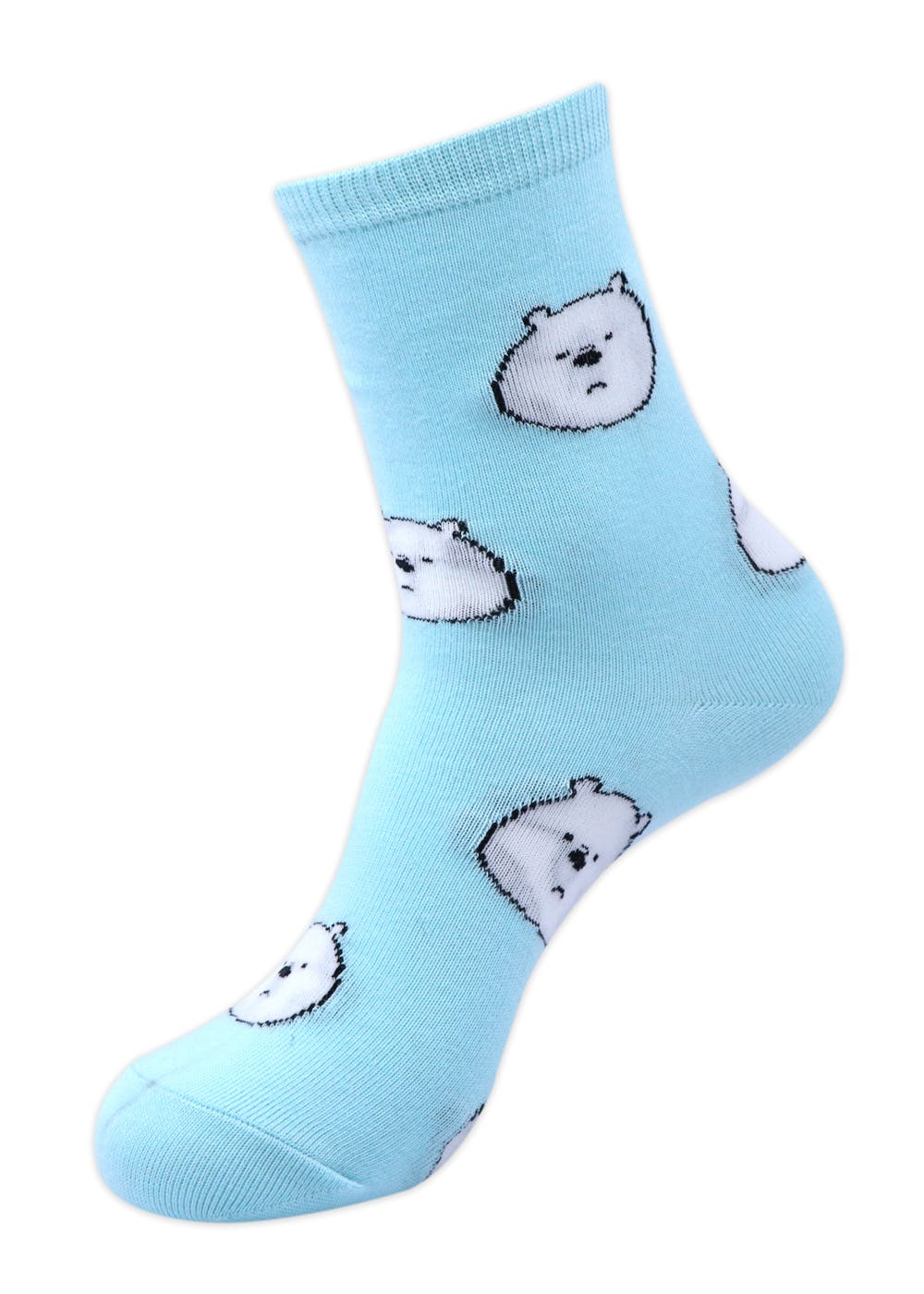 Bears Graphic Blue High Ankle Socks