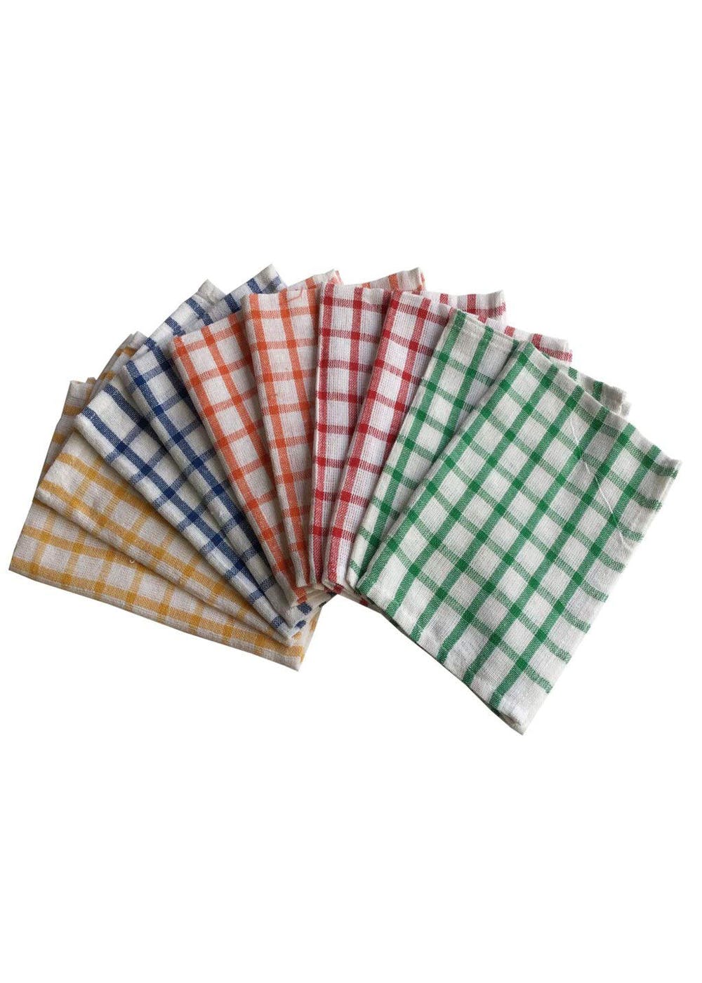 Get Cotton Checked Kitchen Towels - Set Of 10 at ₹ 399 | LBB Shop