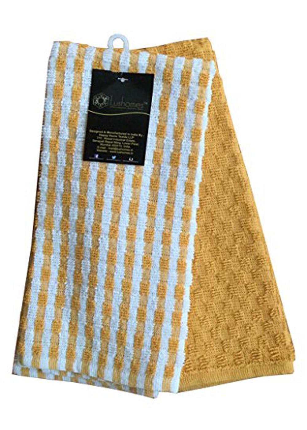 Get Yellow Waffle Weave Cotton Tea Towel Set Of 2 At ₹ 299 Lbb Shop 8064