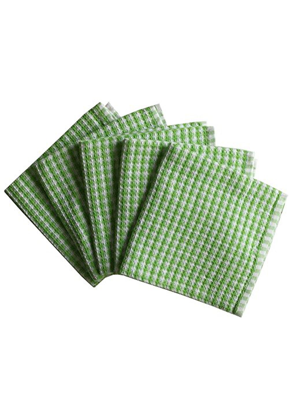 Get Green Mini Honey Comb Checks Kitchen Towel - Set Of 5 At ₹ 399 ...