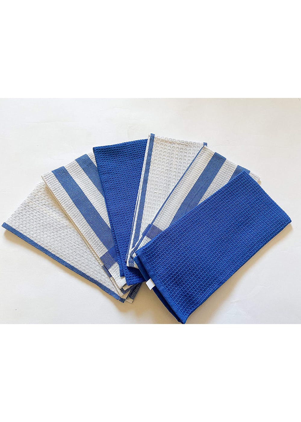 Get Blue Waffle Weave Kitchen Dish Tea Towel Set Of 6 at ₹ 699 LBB Shop