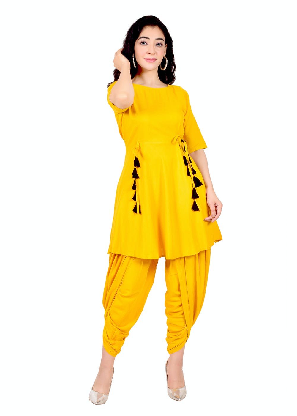 Seher block print Kurta with Dhoti pants 2 piece set for girls, twinni