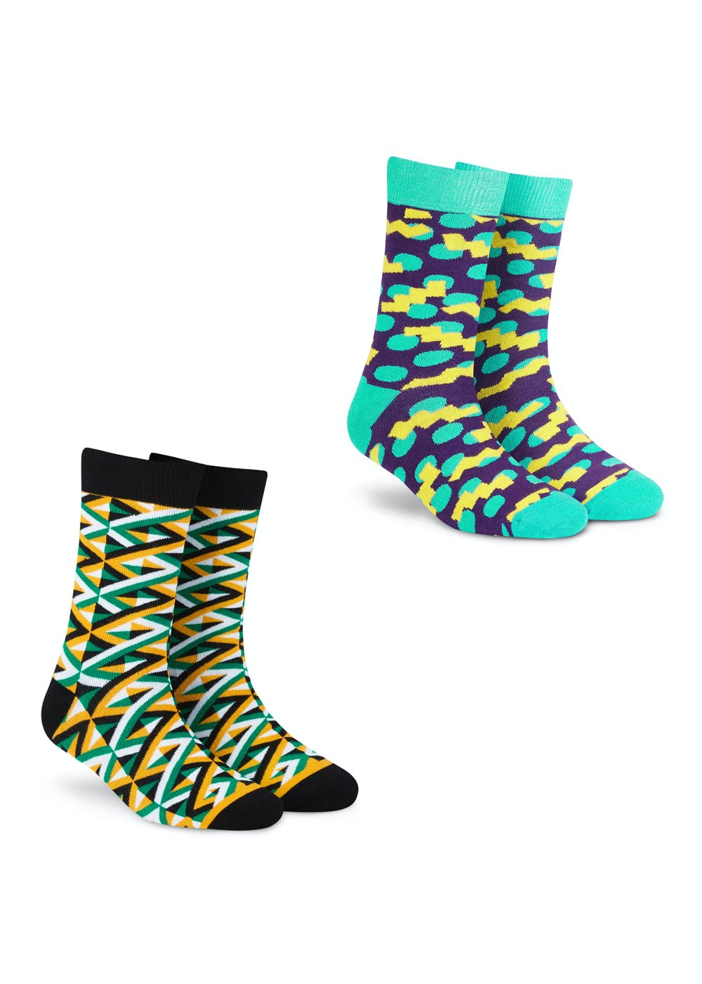 Get Pack of 2 Crew Socks- Abstract Lines + Confetti at ₹ 399 | LBB Shop