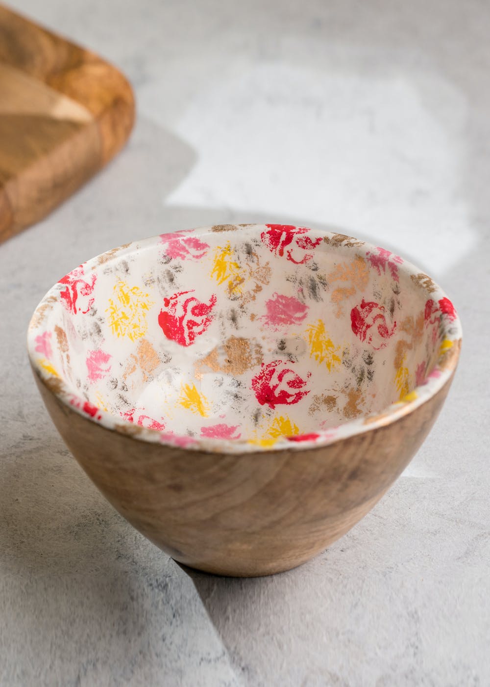 Get Floral Printed Mango Wood Bowl at ₹ 349 | LBB Shop