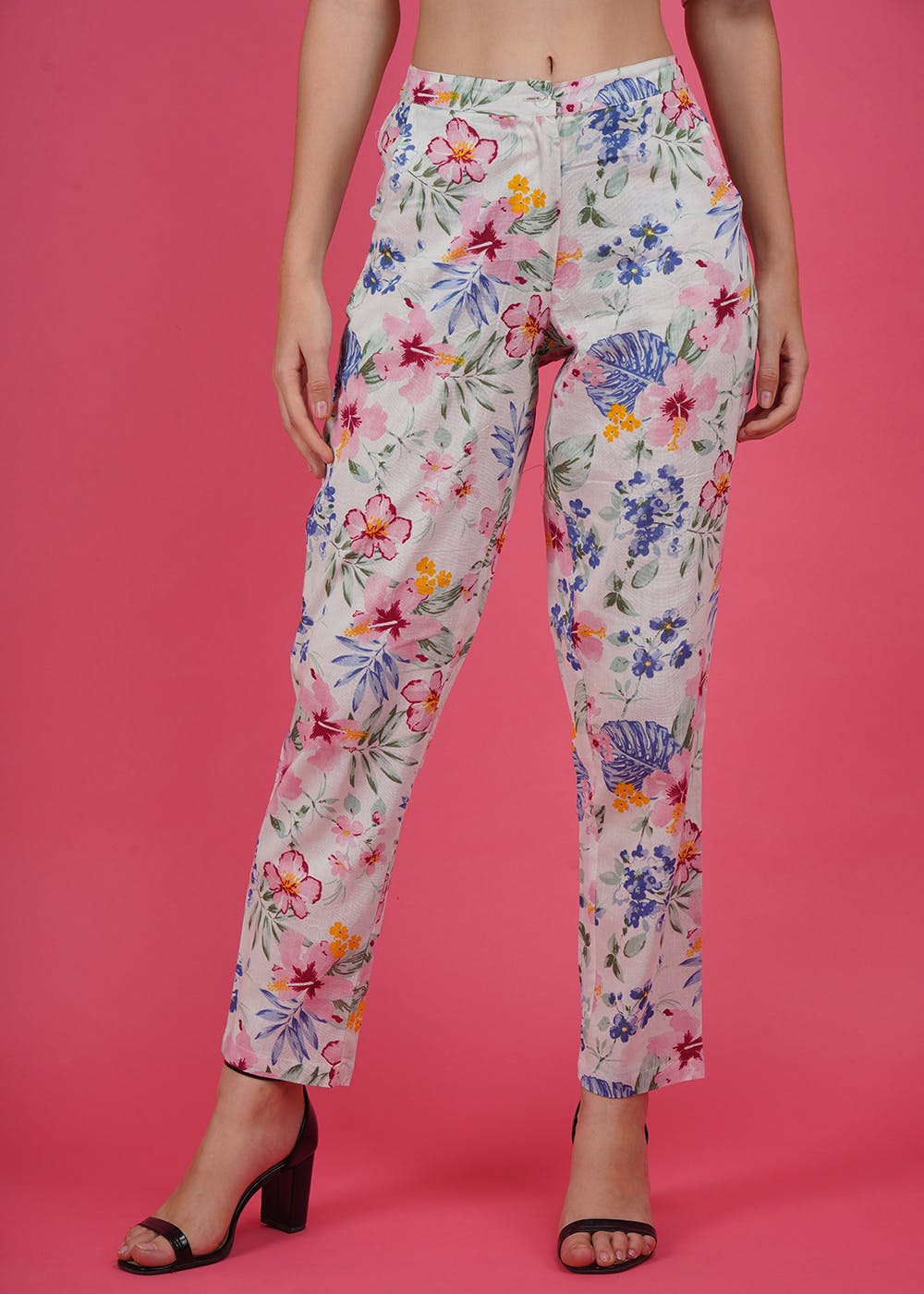 Get Floral Block Printed Straight Pants With Pockets at ₹ 1680 | LBB Shop